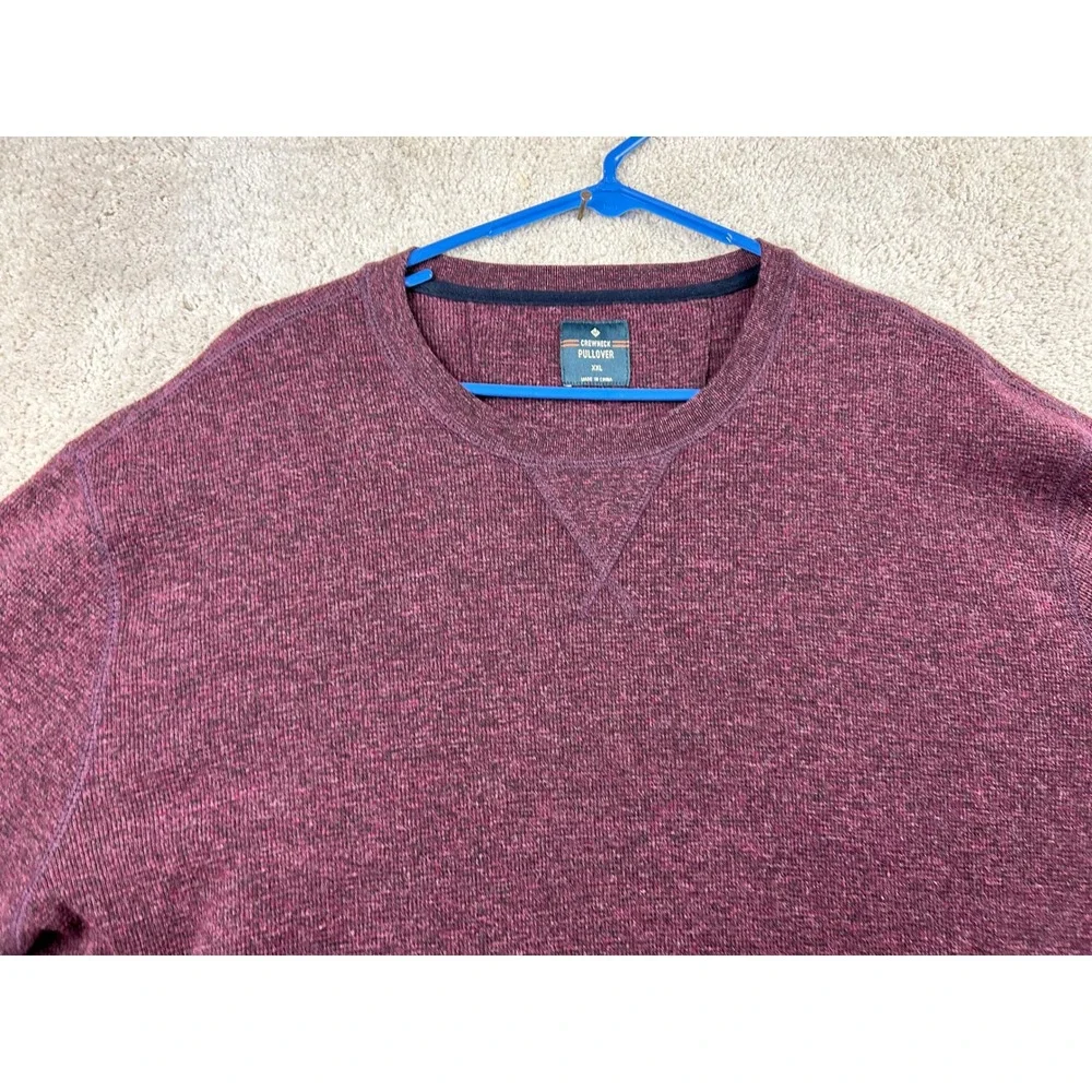 Member's Mark Heathered Pullover XXL Port Burgundy Crewneck Dadcore Casual Relax